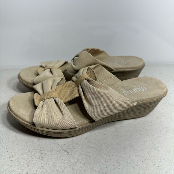 Munro American Womens 8.5 N Double Knot Strap Slide Slip On Fabric Sandals - Picture 4 of 8